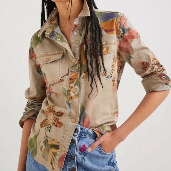 Desigual Camoflower Shacket - Picture 1 of 12